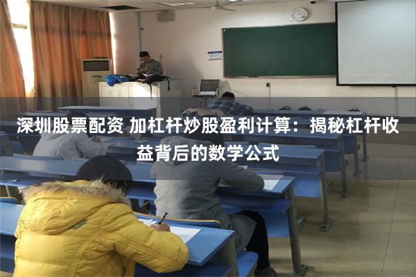 深圳股票配资 加杠杆炒股盈利计算：揭秘杠杆收益背后的数学公式