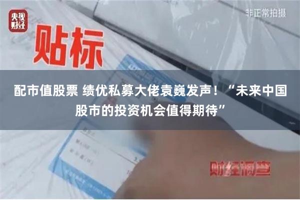 配市值股票 绩优私募大佬袁巍发声！“未来中国股市的投资机会值得期待”