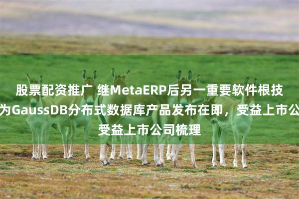 股票配资推广 继MetaERP后另一重要软件根技术！华为GaussDB分布式数据库产品发布在即，受益上市公司梳理